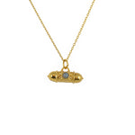 Collier doré talisman oeil soleil et pierre - LABRADORITE