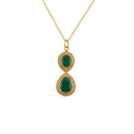 Collier doré infini pierre et zircons - ONYX VERTE