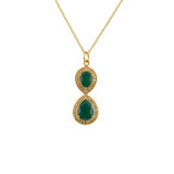 Collier doré infini pierre et zircons - ONYX VERTE