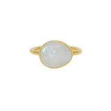 Bague dorée et pierre - 50 / PIERRE DE LUNE