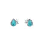 Boucles argent 925 et pierres - TURQUOISE ET ZIRCONS / LA