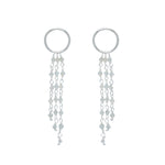 Boucles d’oreilles argent 925 et cascades de pierres -