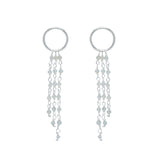 Boucles d’oreilles argent 925 et cascades de pierres -