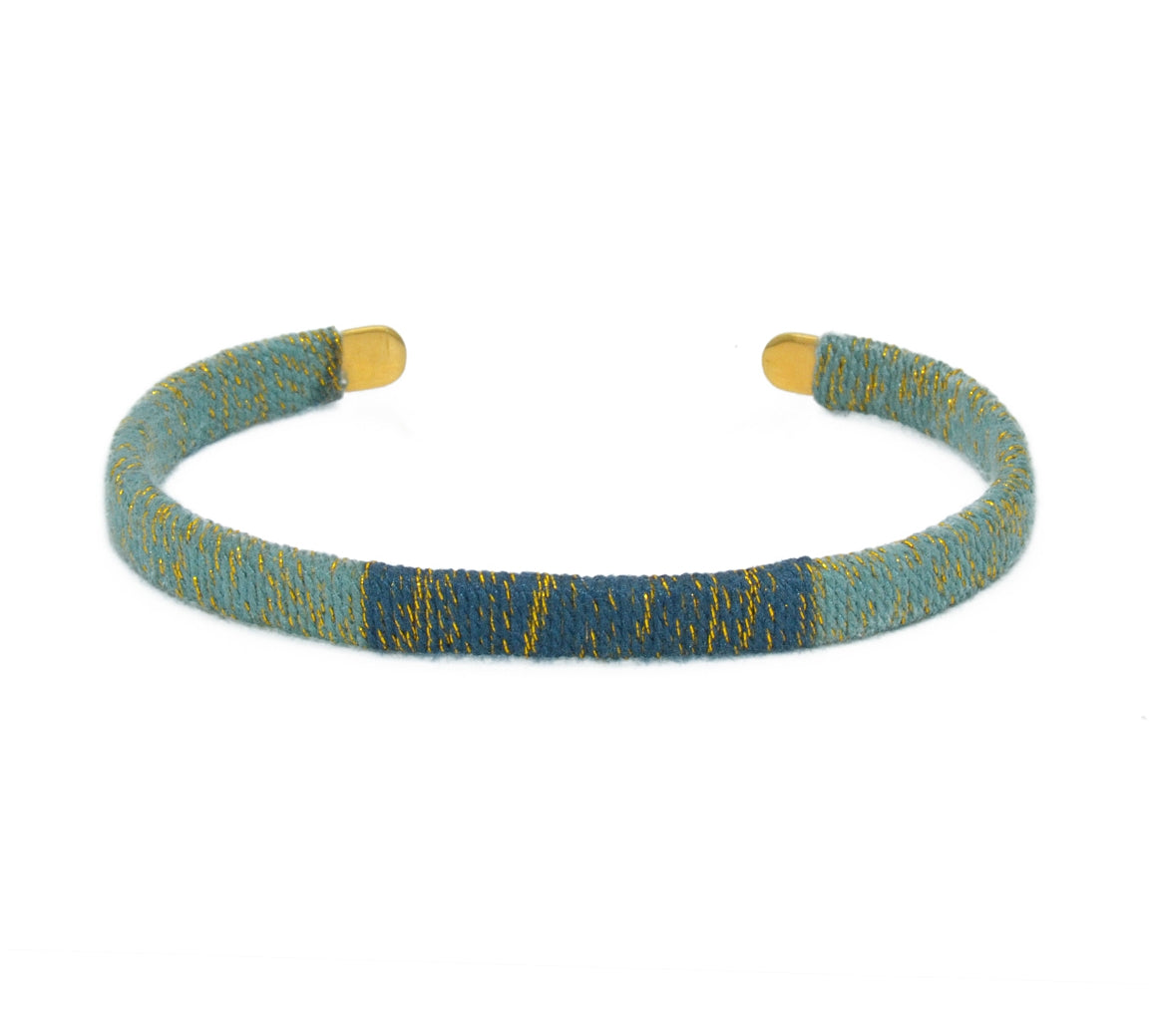 Bracelet jonc tressé - BLEU