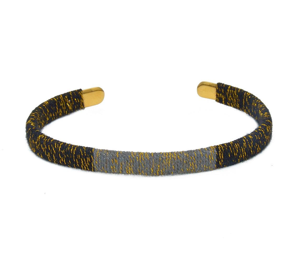 Bracelet jonc tressé - NOIR