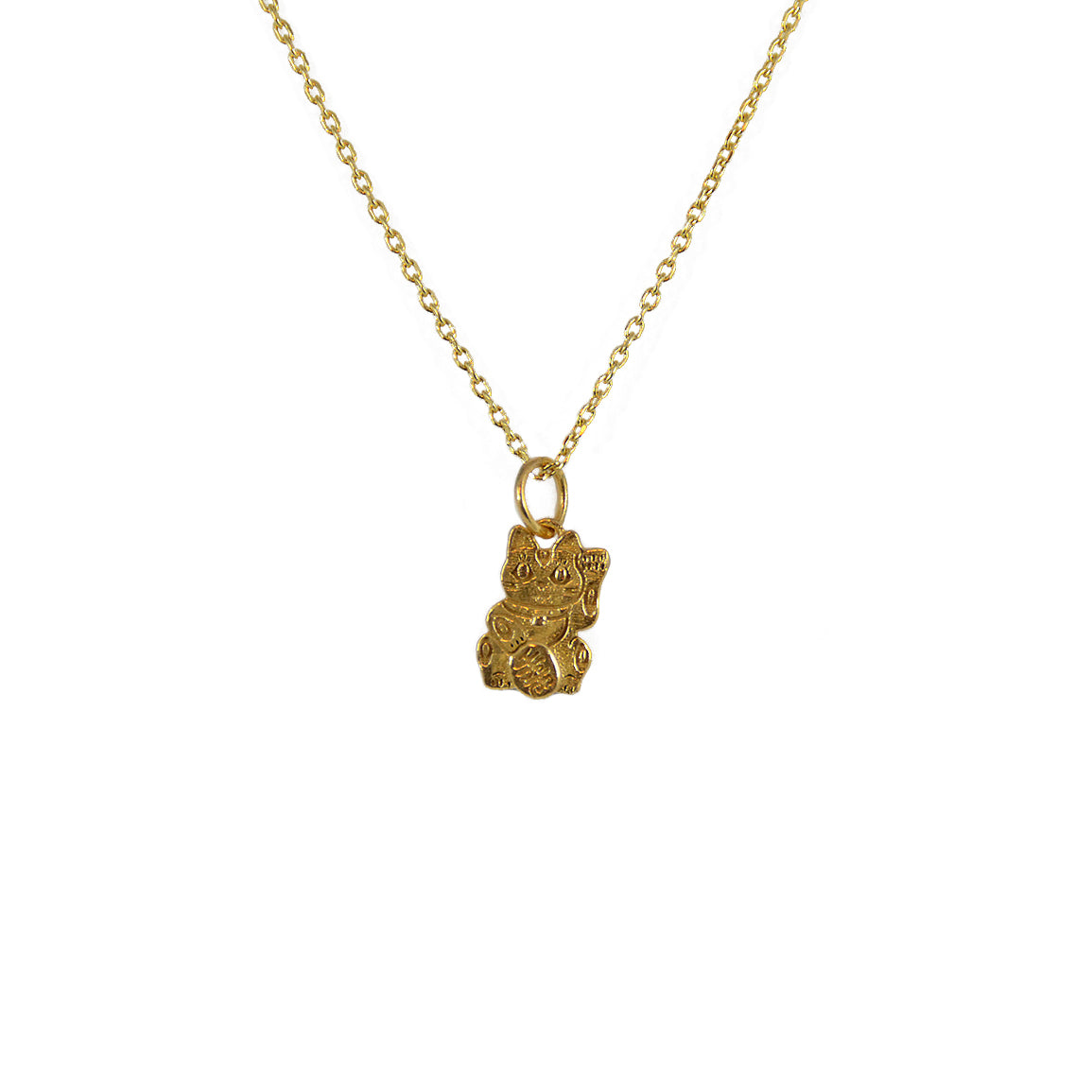 Collier doré chat Maneki Neko