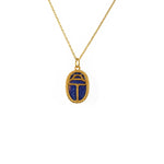 Collier doré scarabée pierre bombée - LAPIS