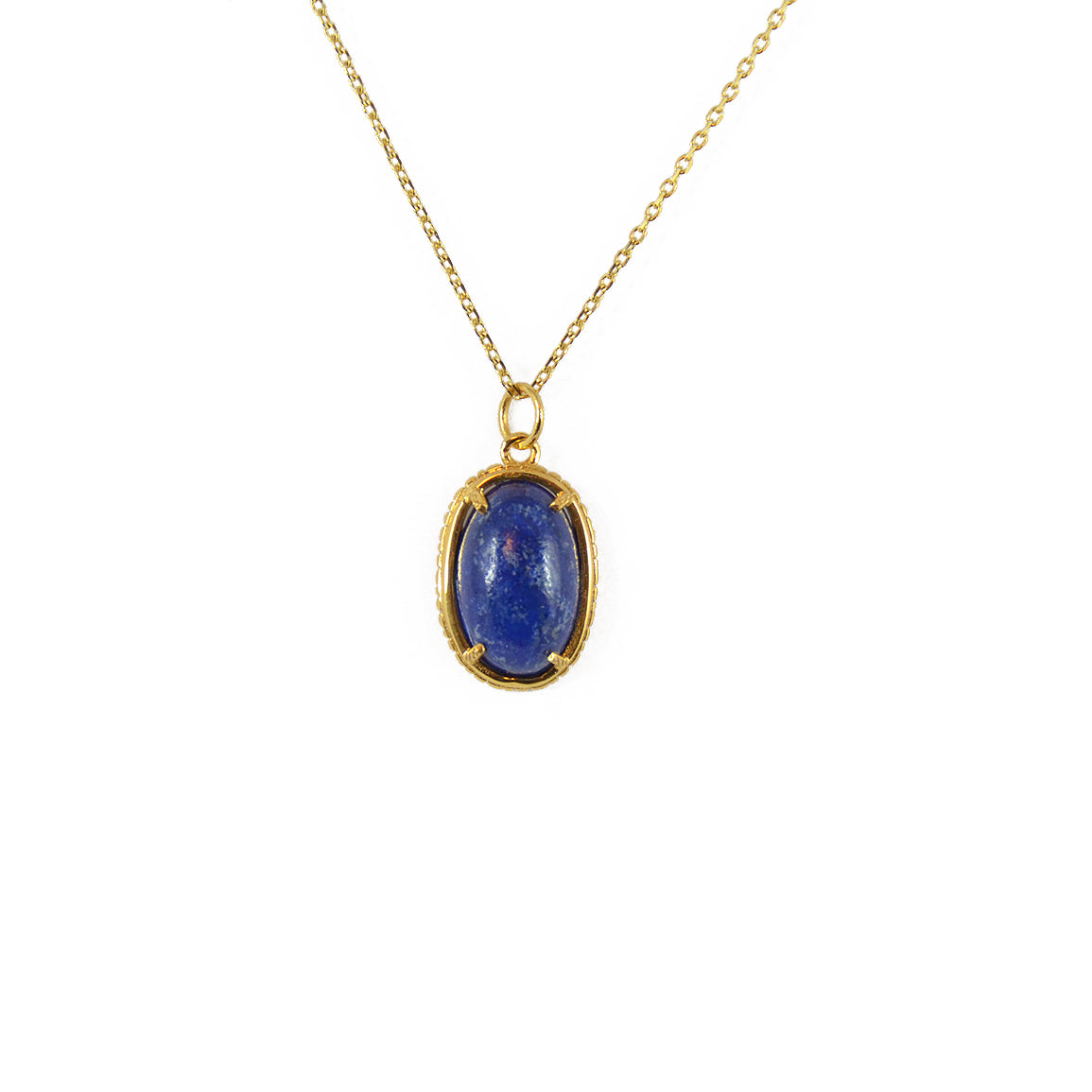 Collier doré scarabée pierre bombée