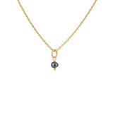 Collier doré petite perle de culture noire