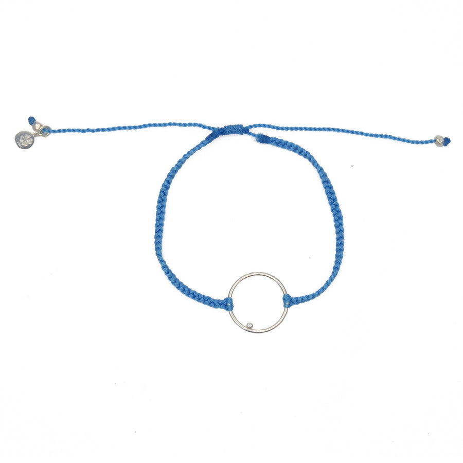 Bracelet cordon bleu et argent 925 - BLEU