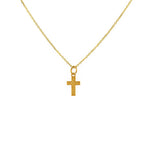 Collier doré croix texturée