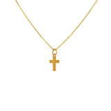 Collier doré croix texturée