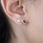 Boucles dorées et pierres gouttes - Boucles d’oreilles
