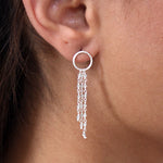 Boucles d’oreilles argent 925 et cascades de pierres -