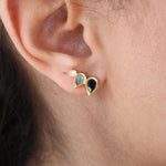 Boucles dorées et pierres gouttes - Boucles d’oreilles
