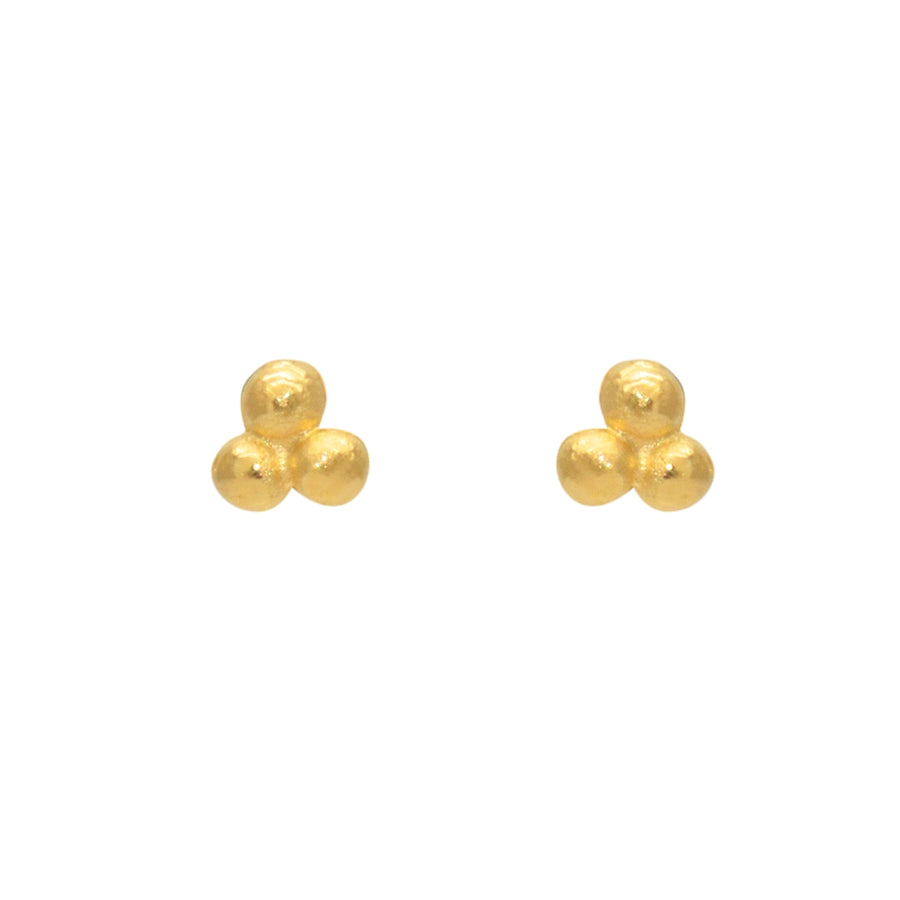Boucles dorées 3 boules - Boucles d’oreilles