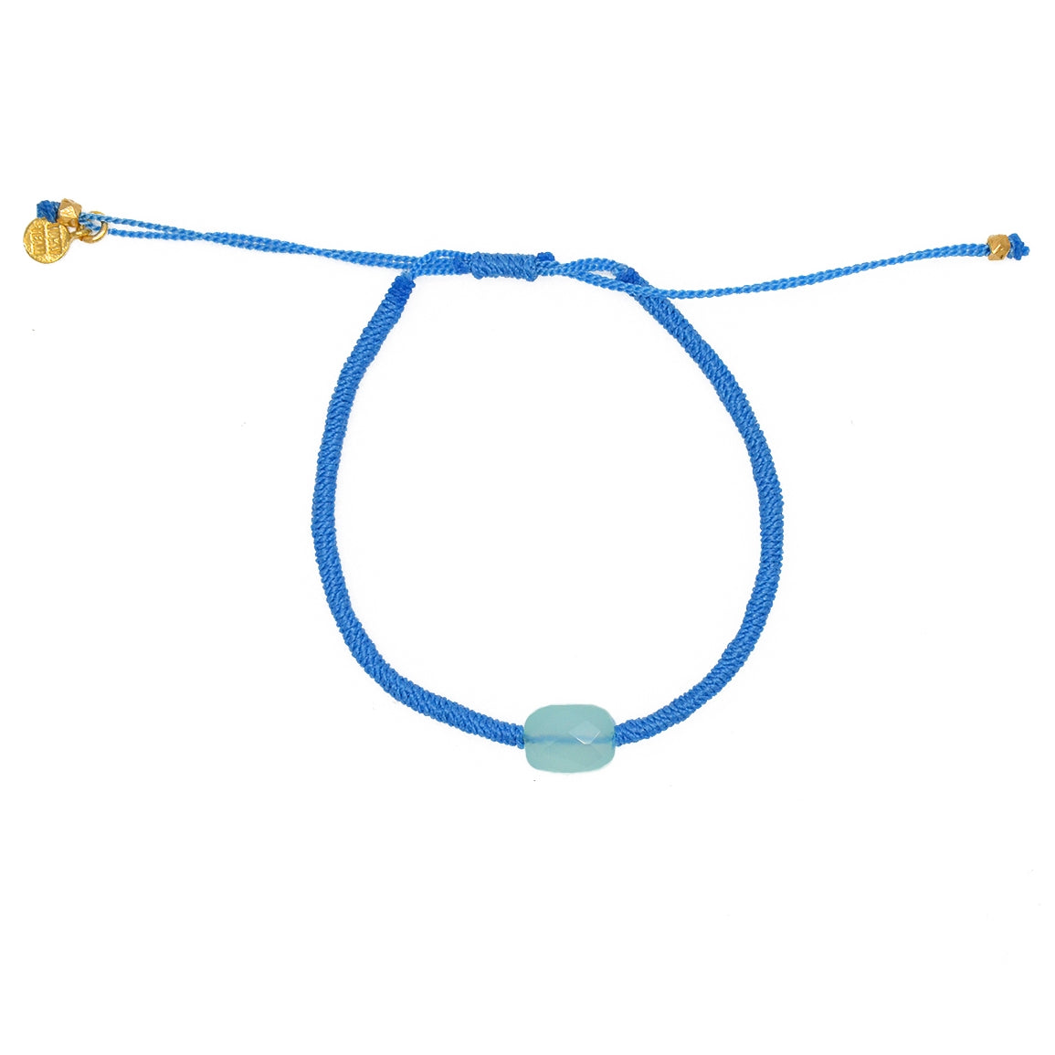 Bracelet cordon coloré et pierre - TURQUOISE & CALCÉDOINE