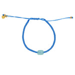 Bracelet cordon coloré et pierre - TURQUOISE & CALCÉDOINE