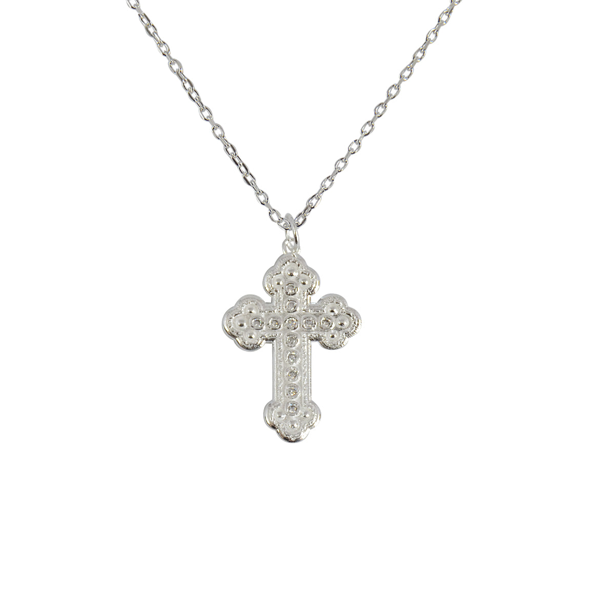 Collier croix argent 925 et zircons