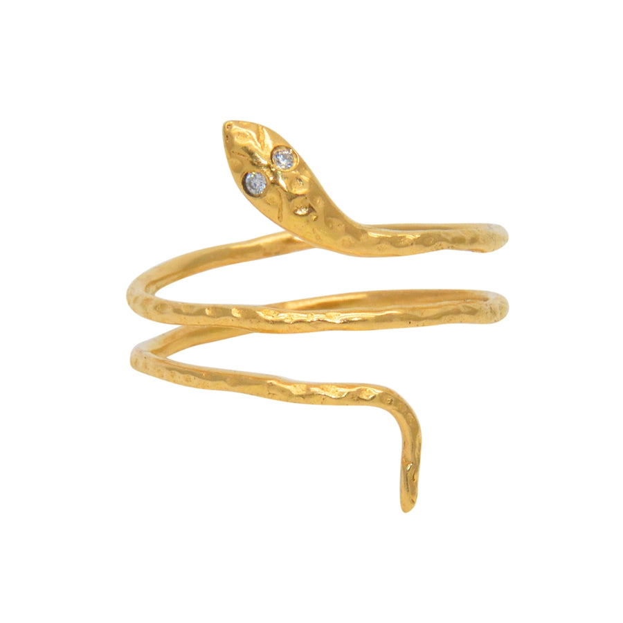 Bague serpent dorée à l’or fin 18k - Bagues