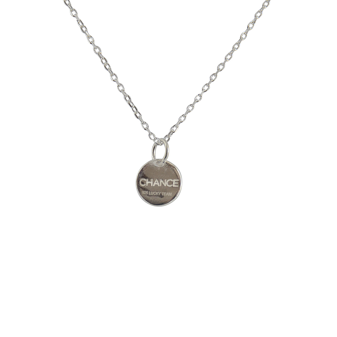 Collier argent 925 médaille oeil chance