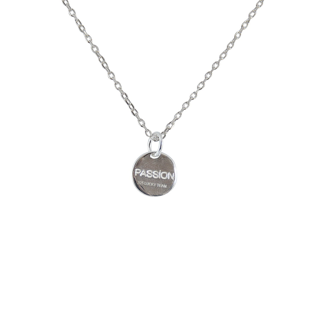 Collier argent 925 médaille flamme passion