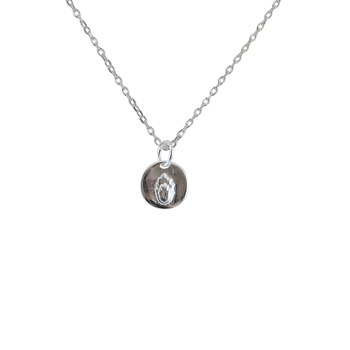 Collier argent 925 médaille flamme passion