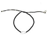 Corsican black cord bracelet 925 silver