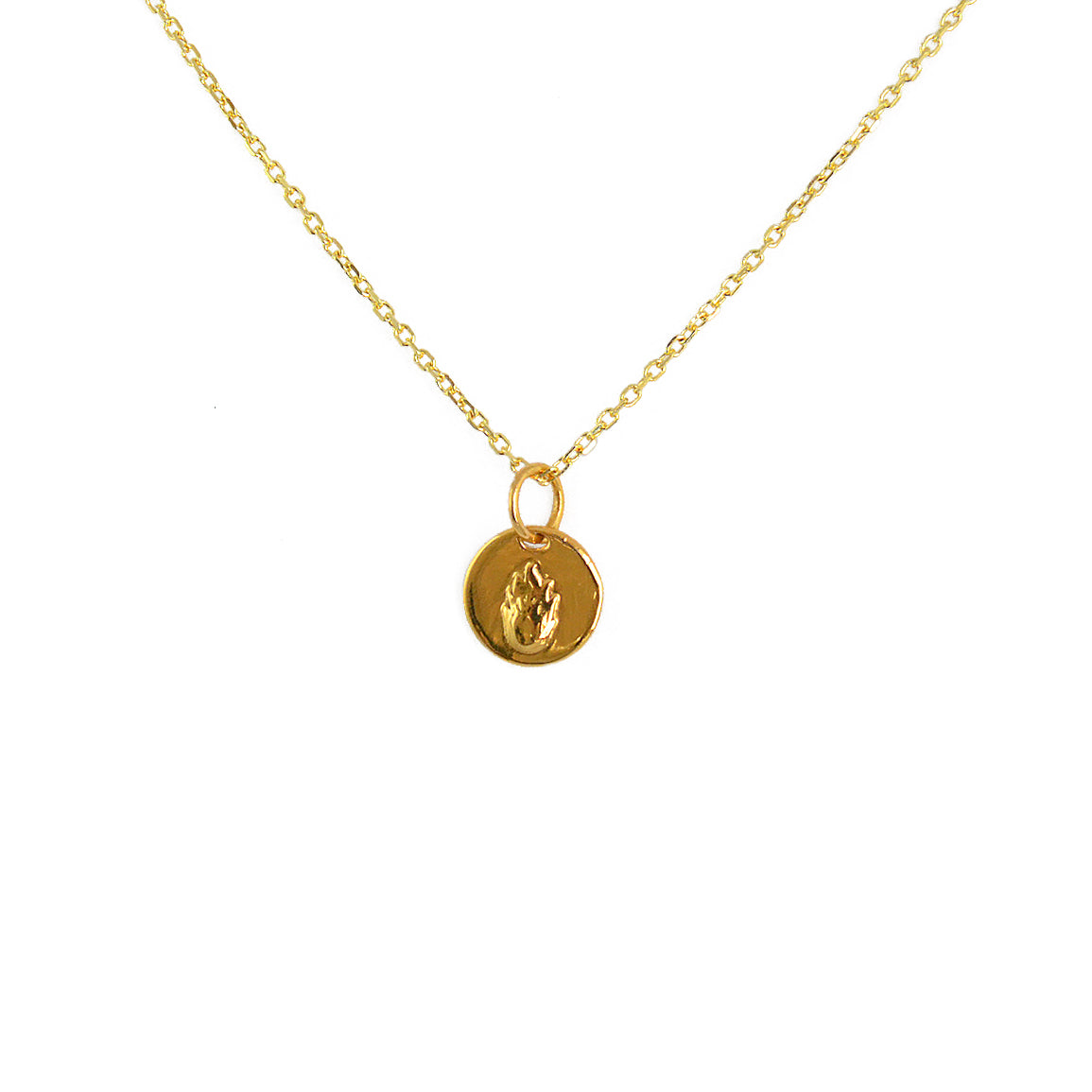 Collier doré médaille flamme passion - Colliers