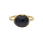 Bague dorée et pierre - 50 / ONYX NOIRE