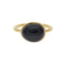 Bague dorée et pierre - 50 / ONYX NOIRE