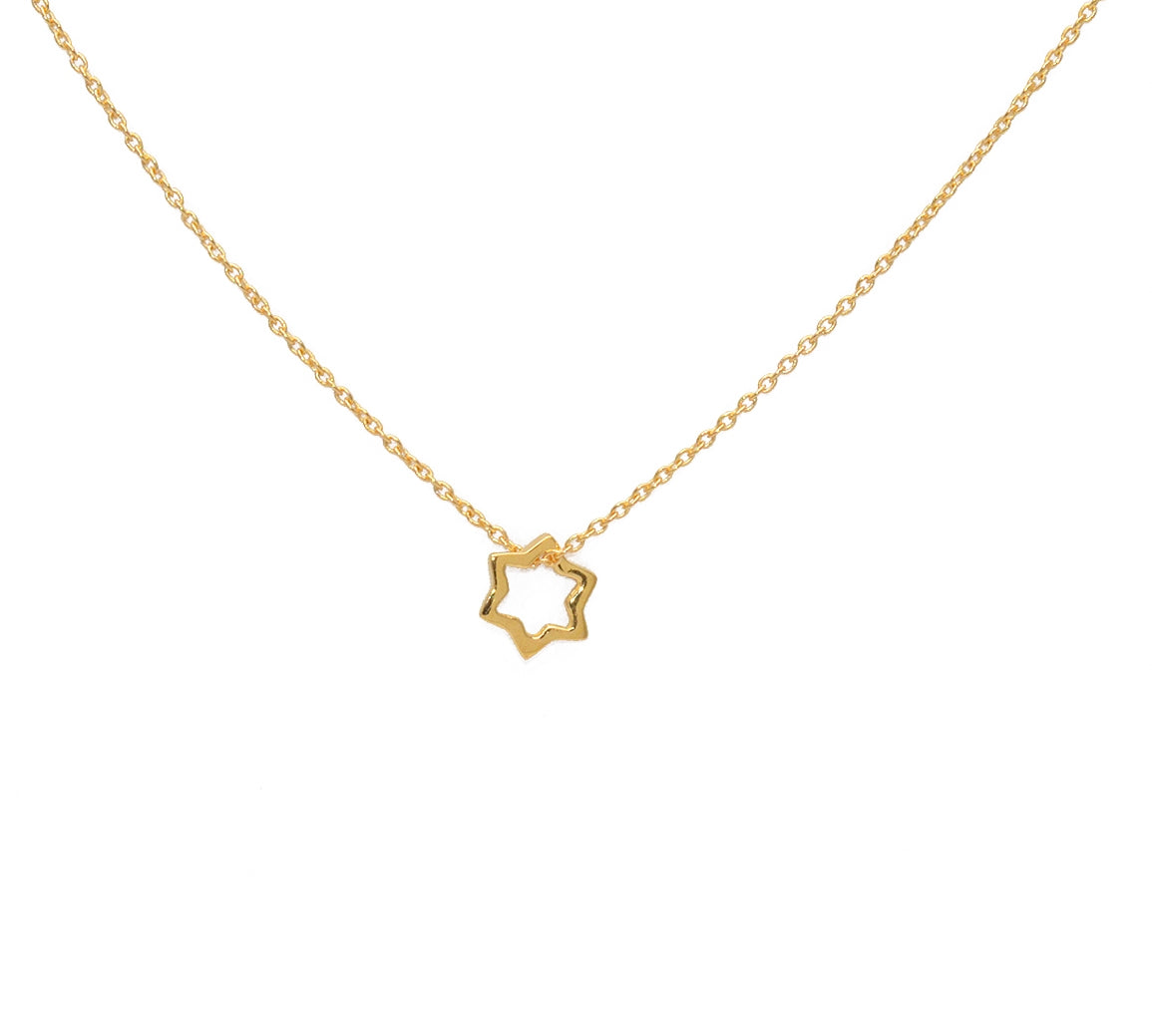 Collier doré pendentif etoile de David - Colliers