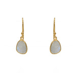 Boucles dorées pierre facetée - PIERRE DE LUNE
