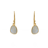 Boucles dorées pierre facetée - PIERRE DE LUNE