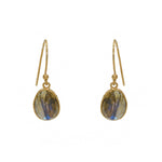 Boucles dorées pierre facetée - LABRADORITE
