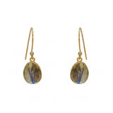 Boucles dorées pierre facetée - LABRADORITE