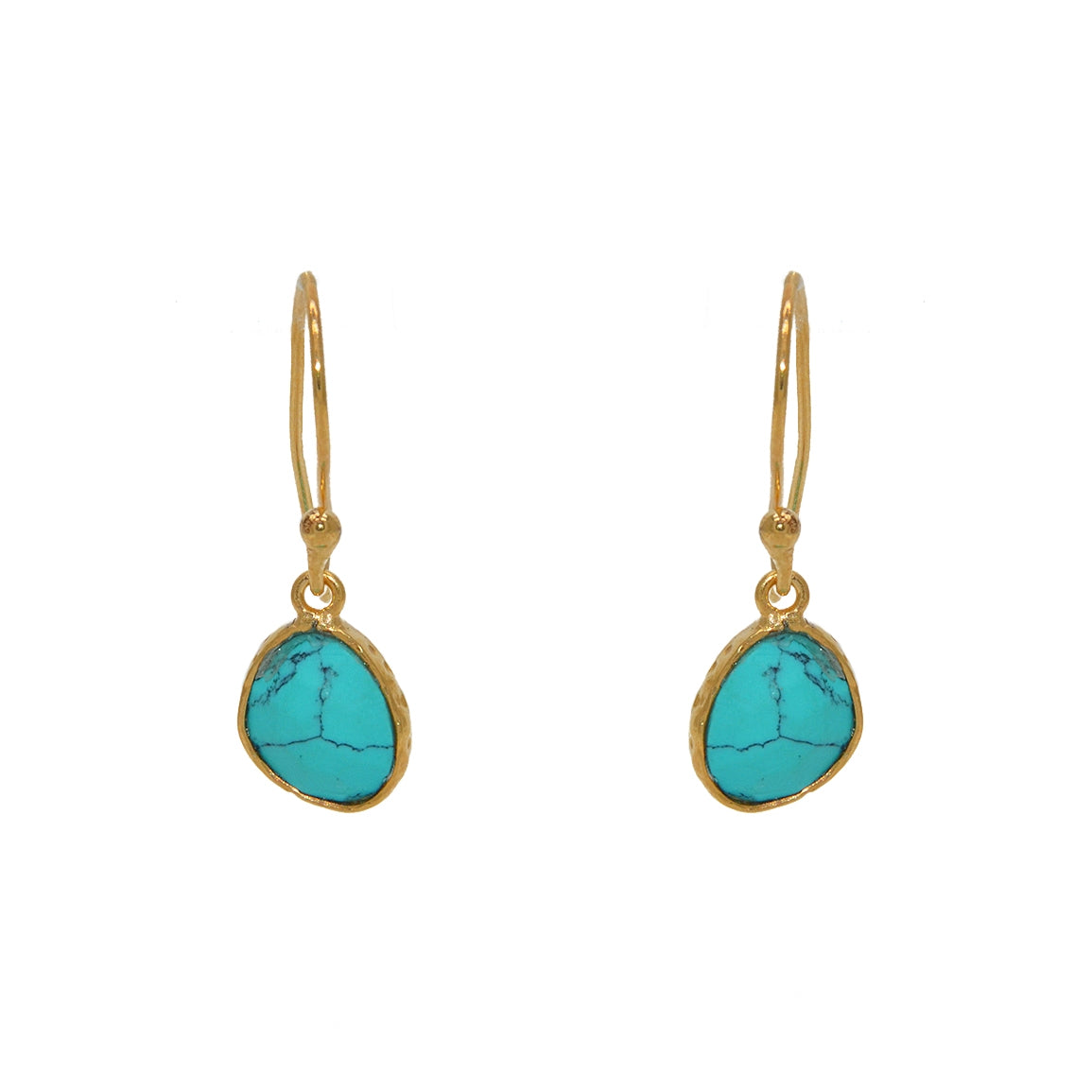 Boucles dorées pierre facetée - TURQUOISE