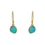 Boucles dorées pierre facetée - TURQUOISE