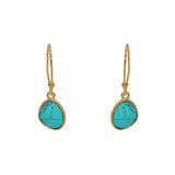 Boucles dorées pierre facetée - TURQUOISE