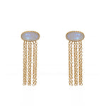 Boucles d’oreilles dorées avec chaînes et pierres - PIERRE