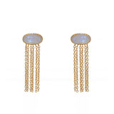 Boucles d’oreilles dorées avec chaînes et pierres - PIERRE