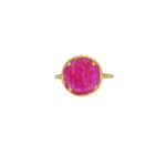 Bague dorée pierre ronde 4 griffes - 50 / RUBIS