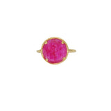 Bague dorée pierre ronde 4 griffes - 50 / RUBIS