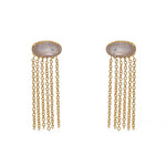 Boucles d’oreilles dorées avec chaînes et pierres - QUARTZ