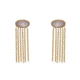 Boucles d’oreilles dorées avec chaînes et pierres - QUARTZ