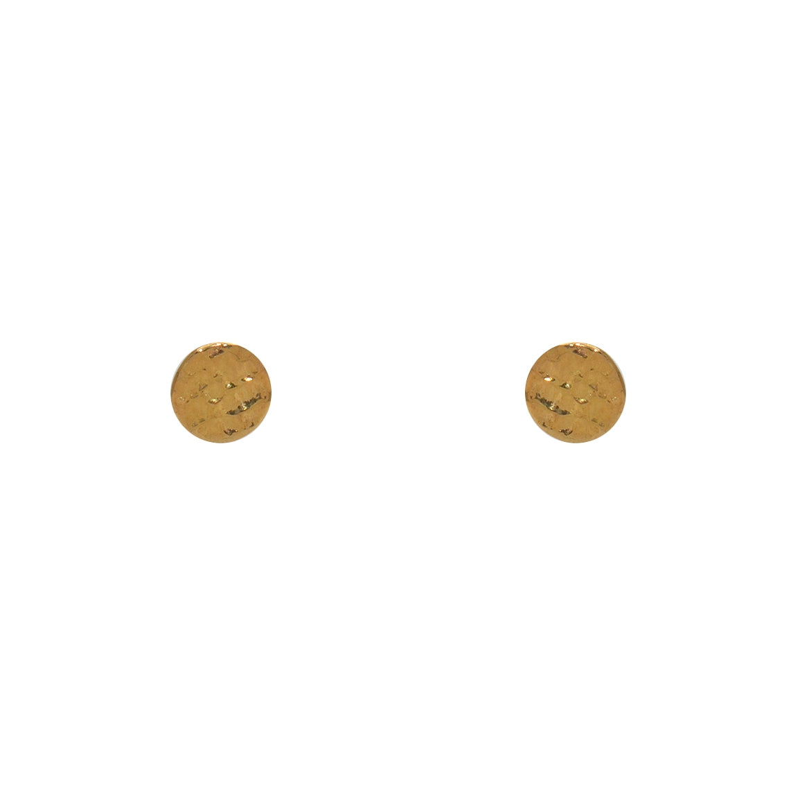 Boucles dorées rond martelé - Boucles d’oreilles