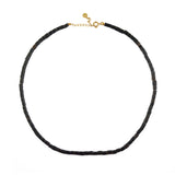Collier perles allongées noires