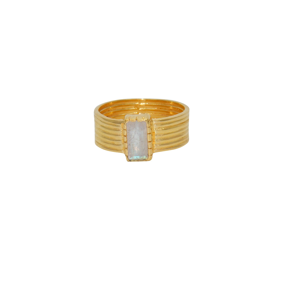 Bague dorée et pierre - 50 / PIERRE DE LUNE