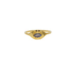 Bague dorée et pierre ovale - 50 / LABRADORITE