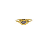 Bague dorée et pierre ovale - 50 / LABRADORITE